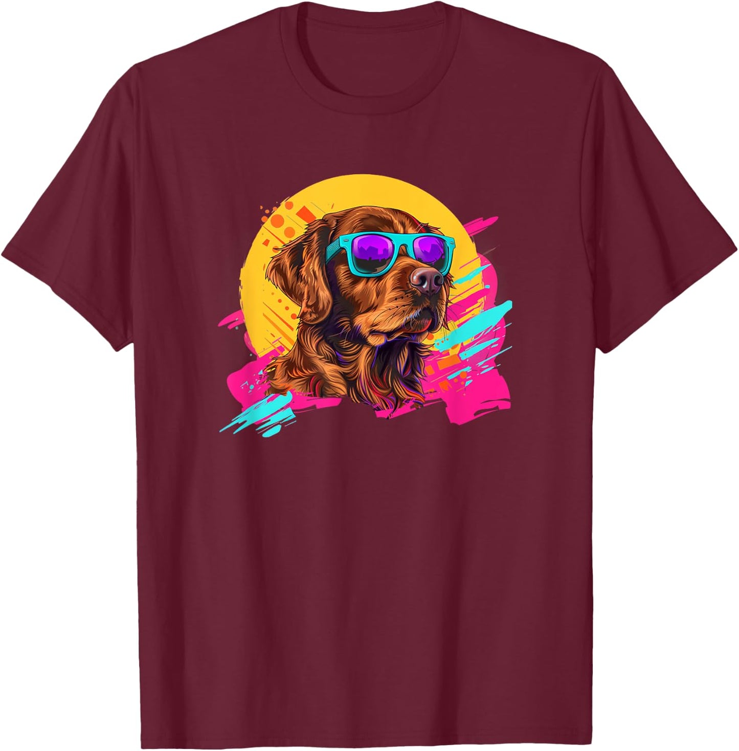 Funny Retro Vintage Chesapeake Bay Retriever Lover T-Shirt - T-Shirt | Maroon