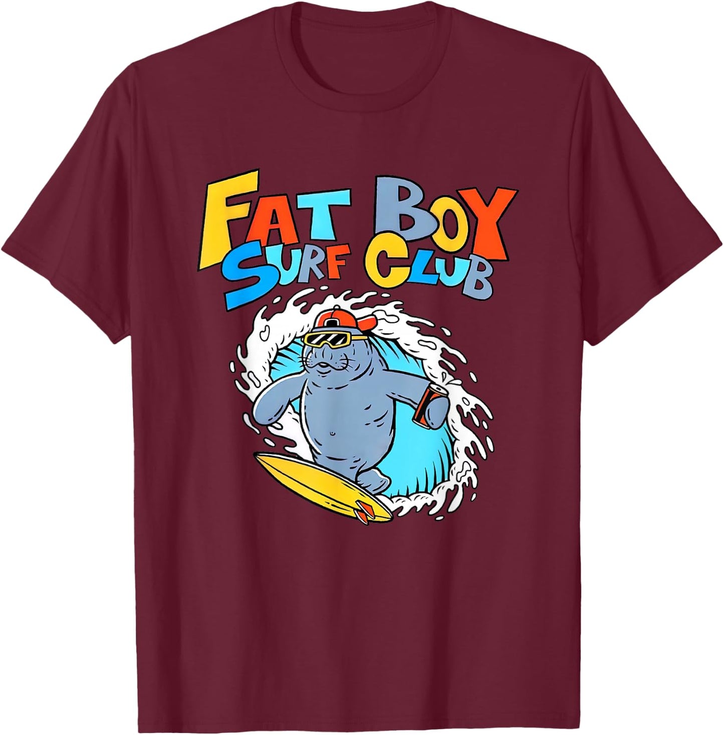 Fat Boy Surf Club T-Shirt - T-Shirt | Maroon