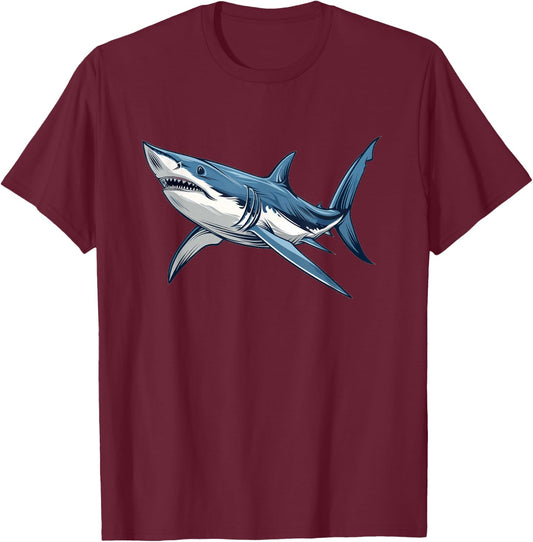 Mako Shark Retro T-Shirt - T-Shirt | Maroon