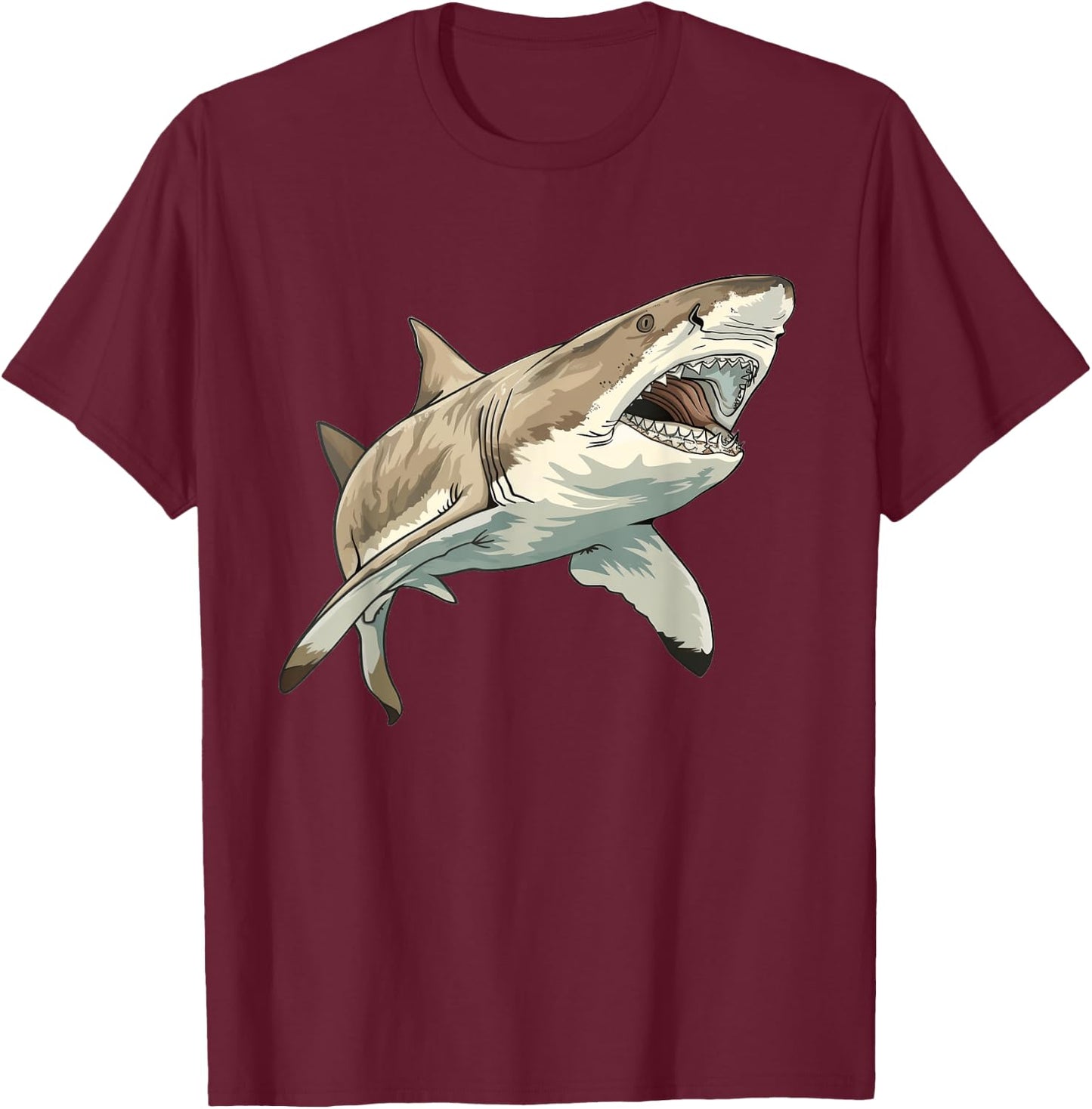 Sand Tiger Shark T-Shirt - T-Shirt | Maroon