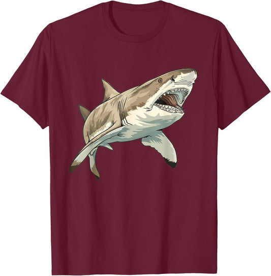 Sand Tiger Shark T-Shirt - T-Shirt | Maroon