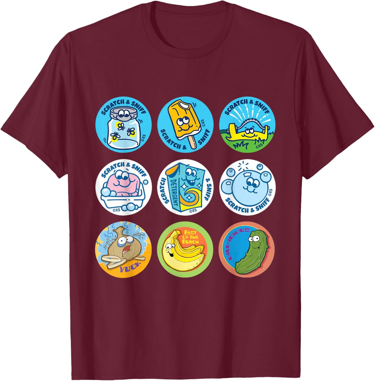 Scratch And Sniff Sticker Ice Cream, Scooper Dooper! Vintage Women Kids T-Shirt - T-Shirt | Maroon