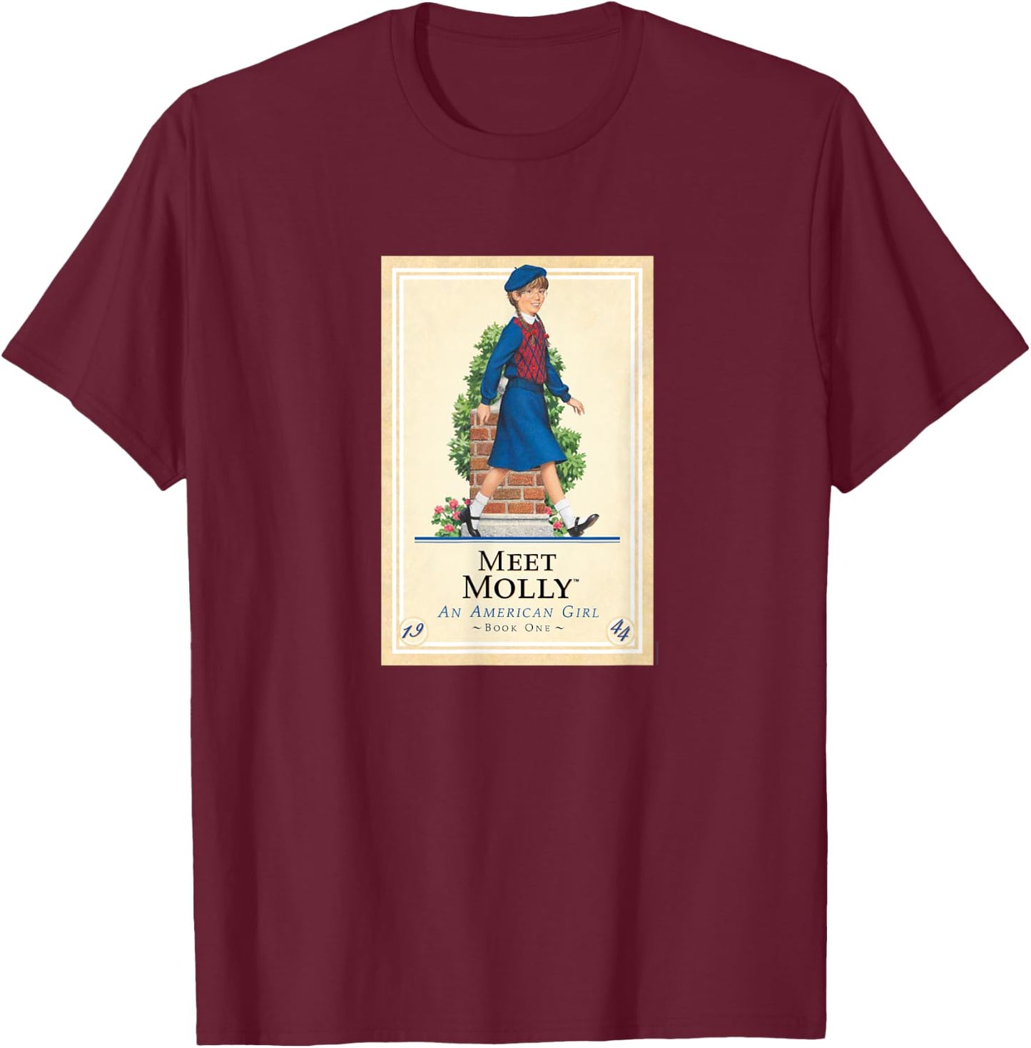 American Girl - Meet Molly Book Cover T-Shirt - T-Shirt | Maroon
