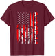 Proud American Pitbull Terrier Flag Funny Dog Dad Mom Gifts Men Women T-Shirt - T-Shirt | Maroon