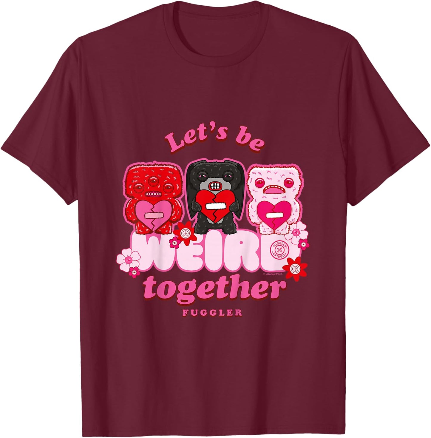 Lord Long Ears & Co Love Weird Together Valentine's Day Kids T-Shirt - T-Shirt | Maroon