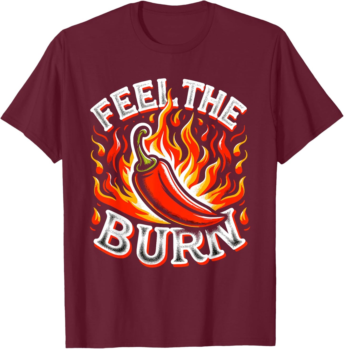 Spicy Food Lover Chili Peppers Chef Spice Scoville scale T-Shirt - T-Shirt | Maroon
