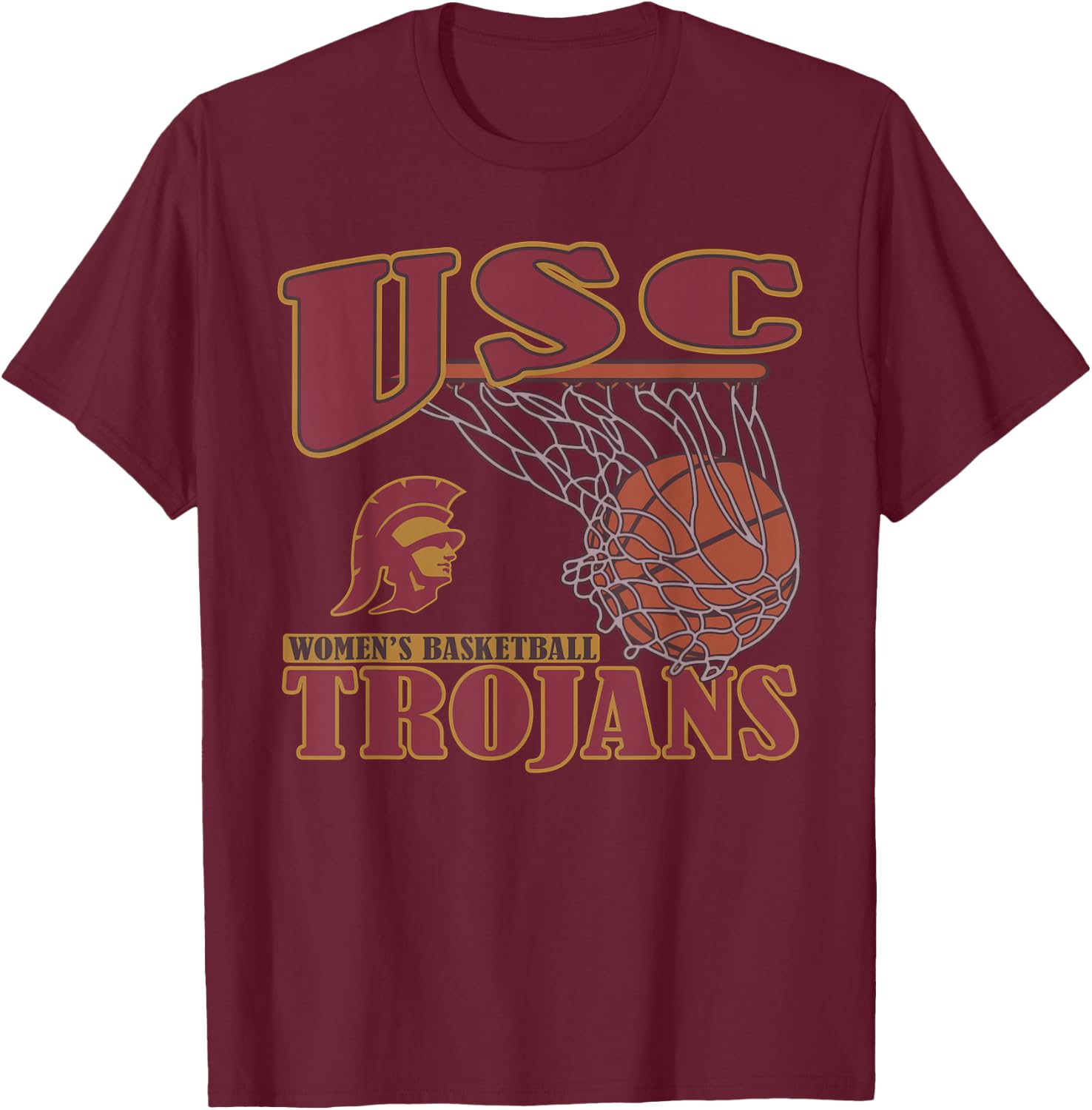 Elite Authentics USC Trojans Women's Basketball Vintage Black T-Shirt - T-Shirt | Maroon