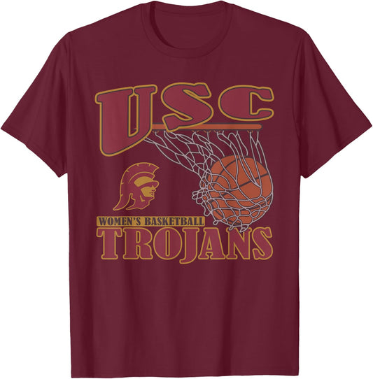 Elite Authentics USC Trojans Women's Basketball Vintage Black T-Shirt - T-Shirt | Maroon