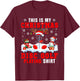 My Christmas Disc Golf Playing Shirt Santa Equipment Player T-Shirt - T-Shirt | Maroon