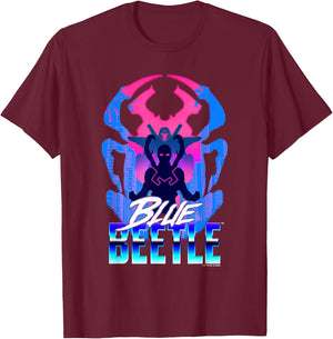 Blue Beetle Movie Silhouette T-Shirt - T-Shirt | Maroon