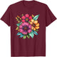 Colorful Wildflower Bouquet Bright Spring Floral T-Shirt - T-Shirt | Maroon