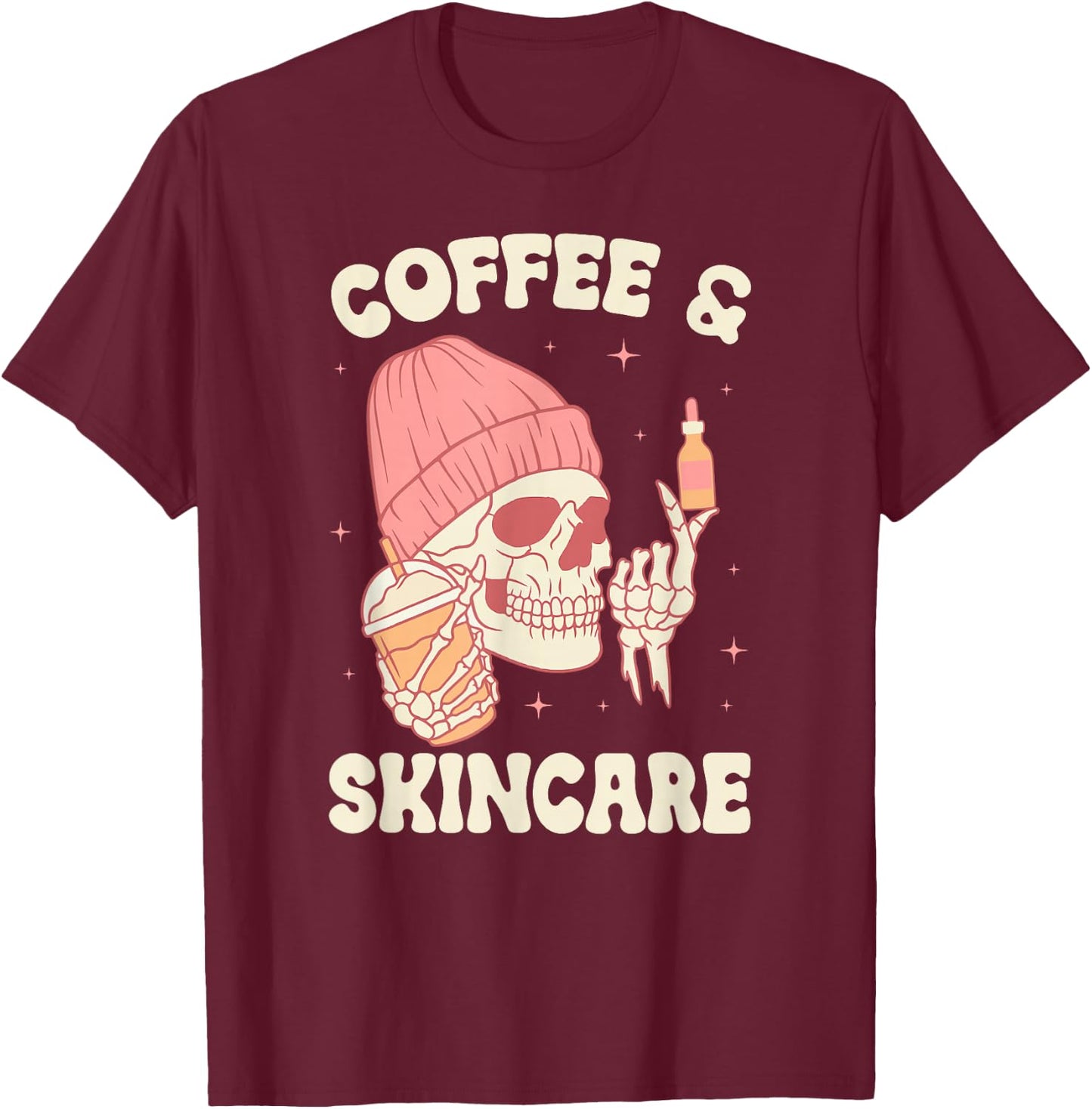 Coffee & Skincare Esthetician Esthetics Estheticians T-Shirt - T-Shirt | Maroon
