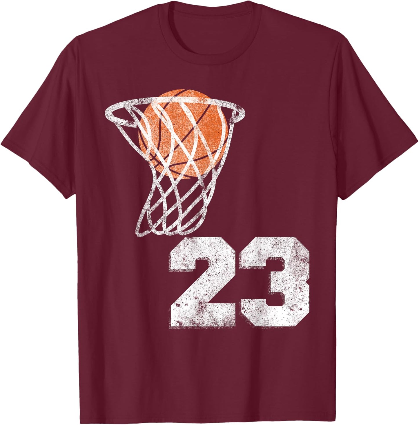 Vintage Basketball Jersey Number 23 Player Number T-Shirt - T-Shirt | Maroon
