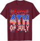 Happy 4th Of July Shirt Fireworks US Flag American Patriotic T-Shirt - T-Shirt | Maroon