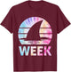 2025 Week Retro Shark Fin Lover Sea Ocean Animal Summer Trip Men Women Girls Kids T-Shirt - T-Shirt | Maroon