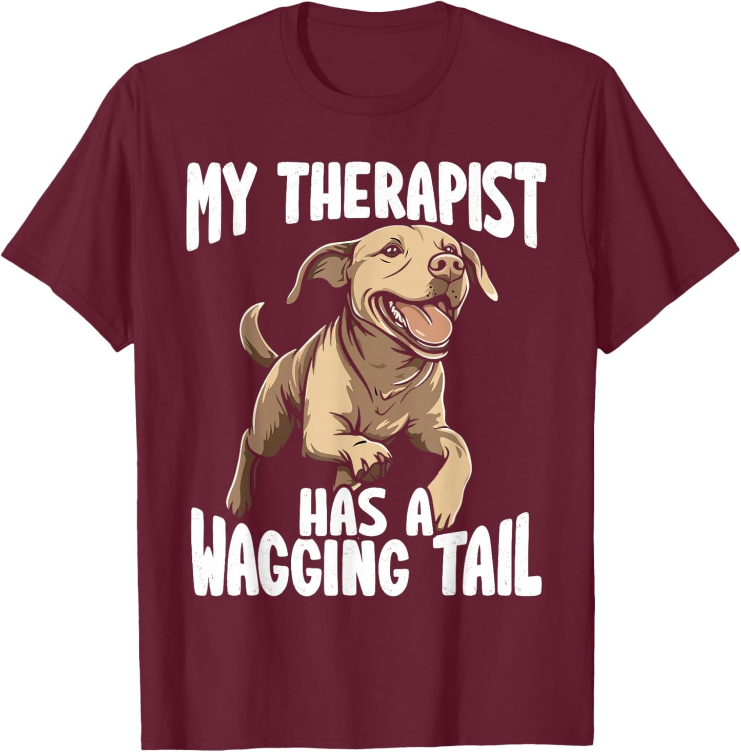 Labrador Design Therapy Service Dog T-Shirt - T-Shirt | Maroon