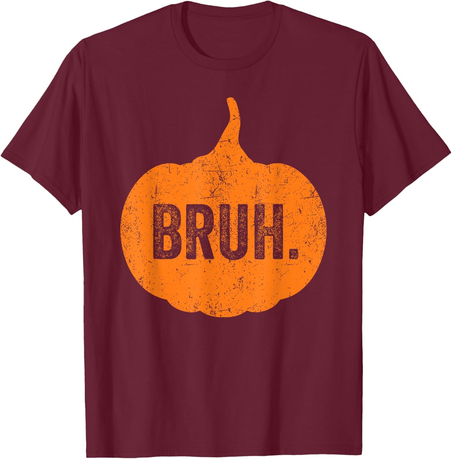 Bruh Meme Pumpkin Funny Halloween Teens Boys Kids Men T-Shirt - T-Shirt | Maroon