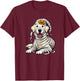 Halloween English Cream Golden Retriever Dog Cute Puppy T-Shirt - T-Shirt | Maroon