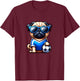 Pug Soccer Player Dog Champion Fan Women Kids T-Shirt - T-Shirt | Maroon