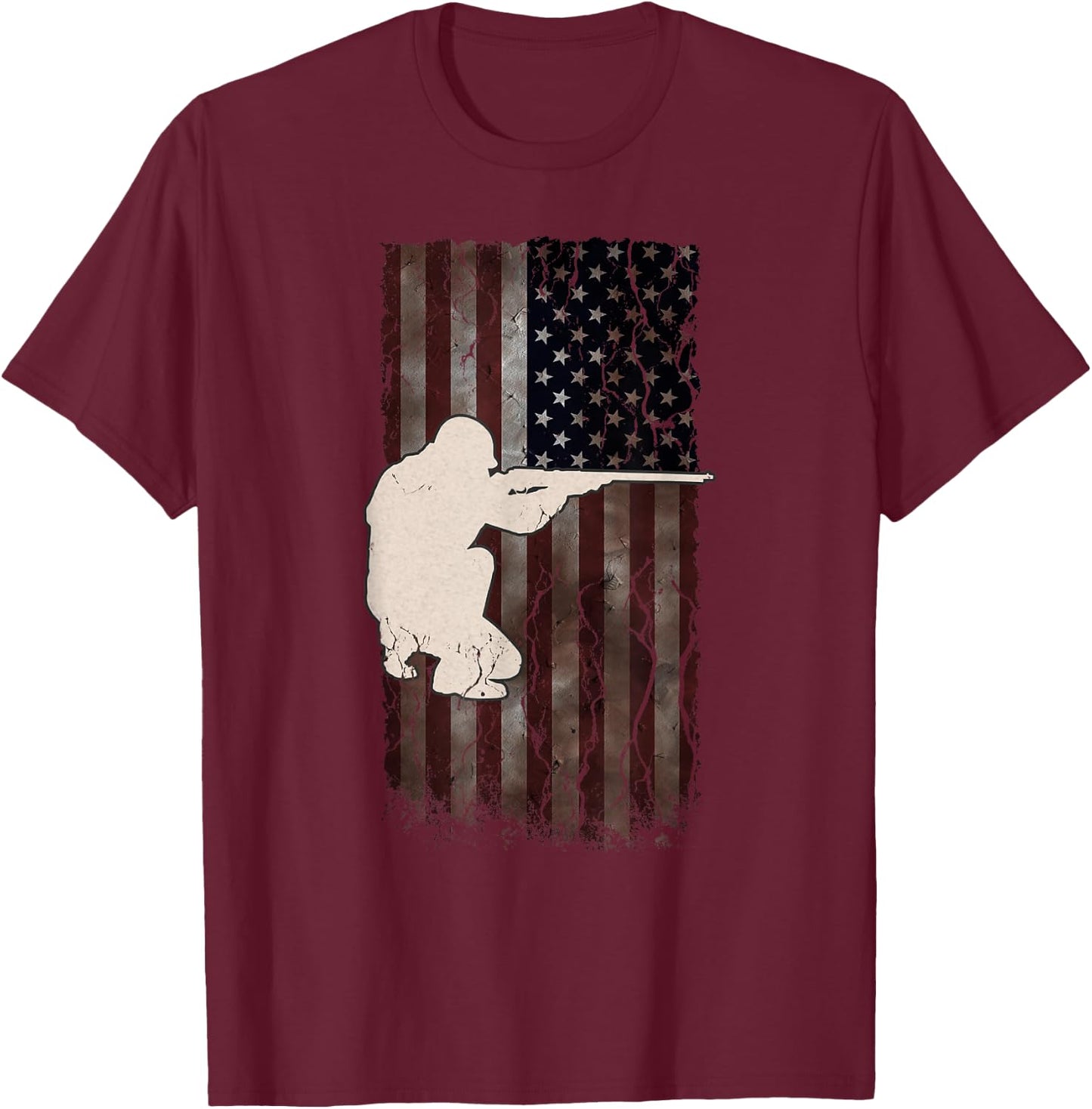 Allies Military Shooter WW2 / WW1 Vintage War Sniper Solider T-Shirt - T-Shirt | Maroon
