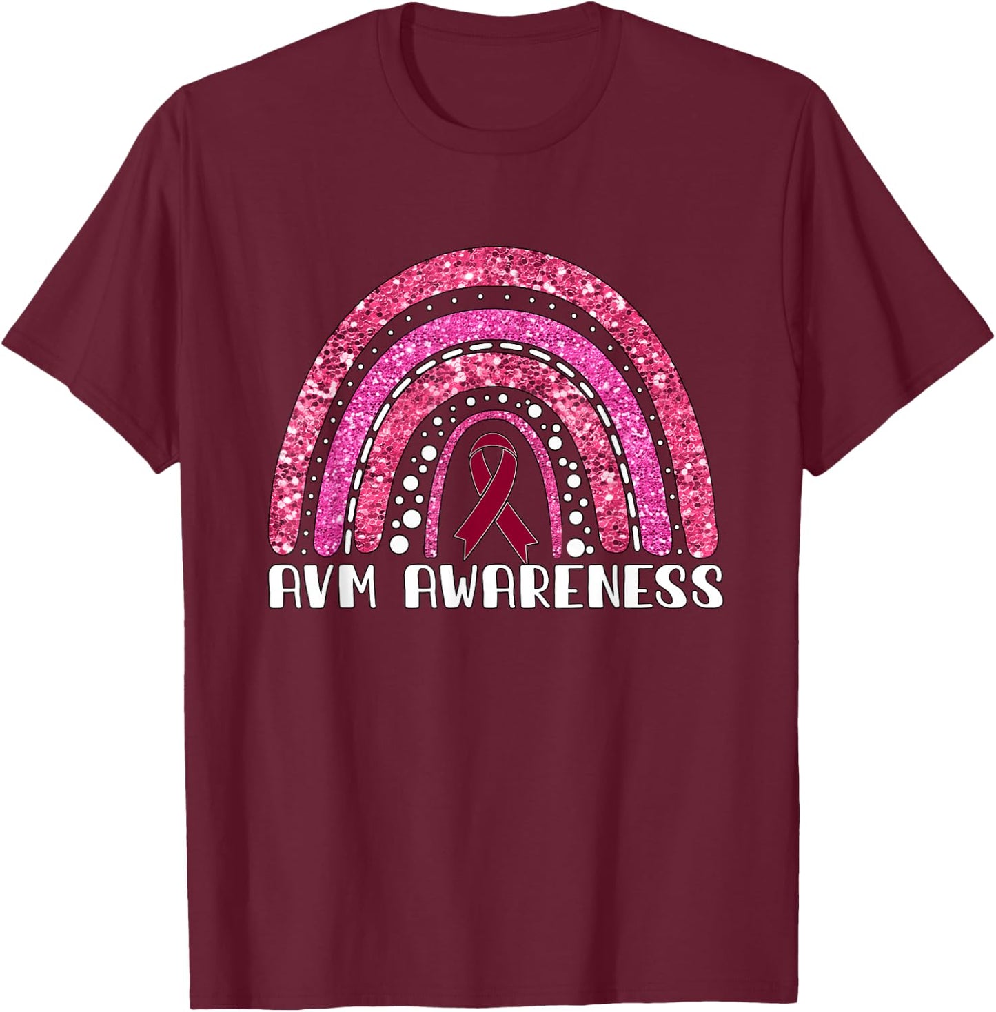 Rainbow Warrior AVM Awareness T-Shirt - T-Shirt | Maroon