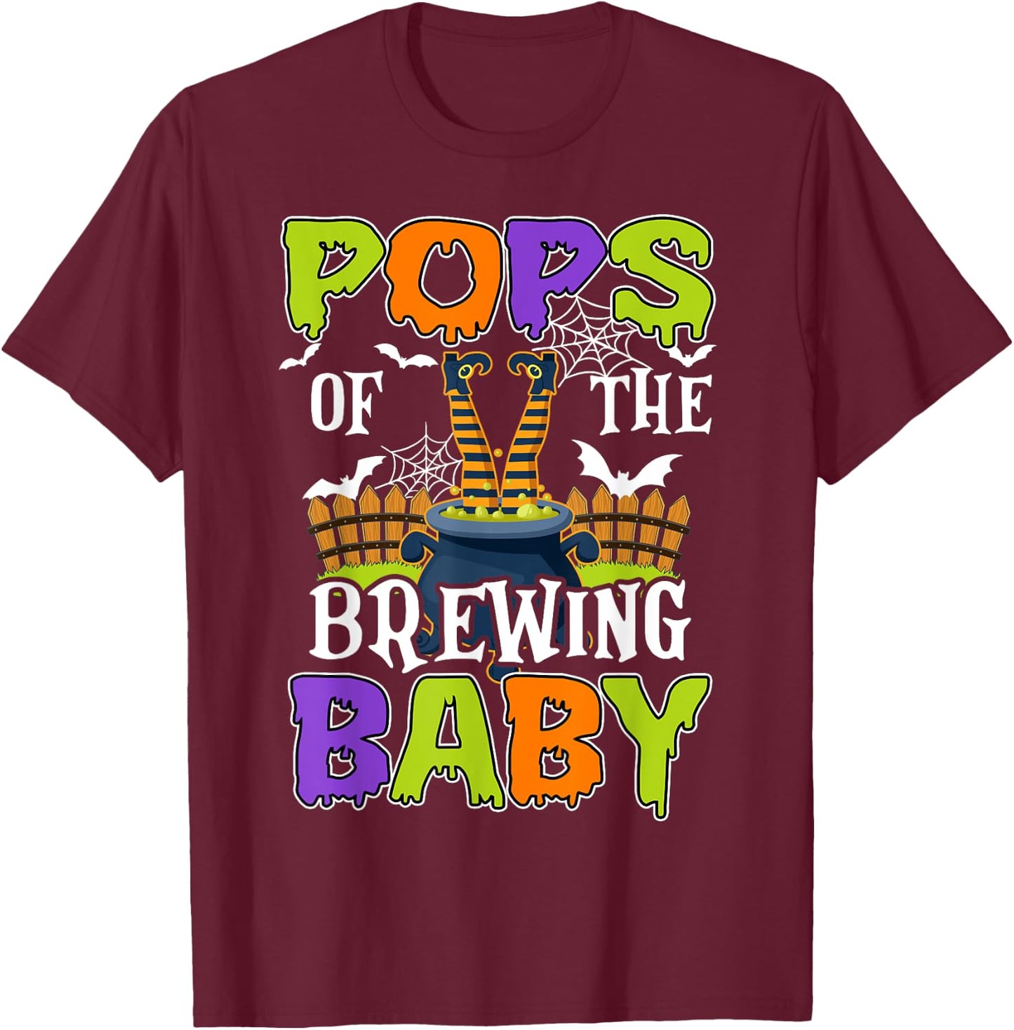 Pops Of The Brewing Baby Halloween Witch Baby Funny T-Shirt - T-Shirt | Maroon