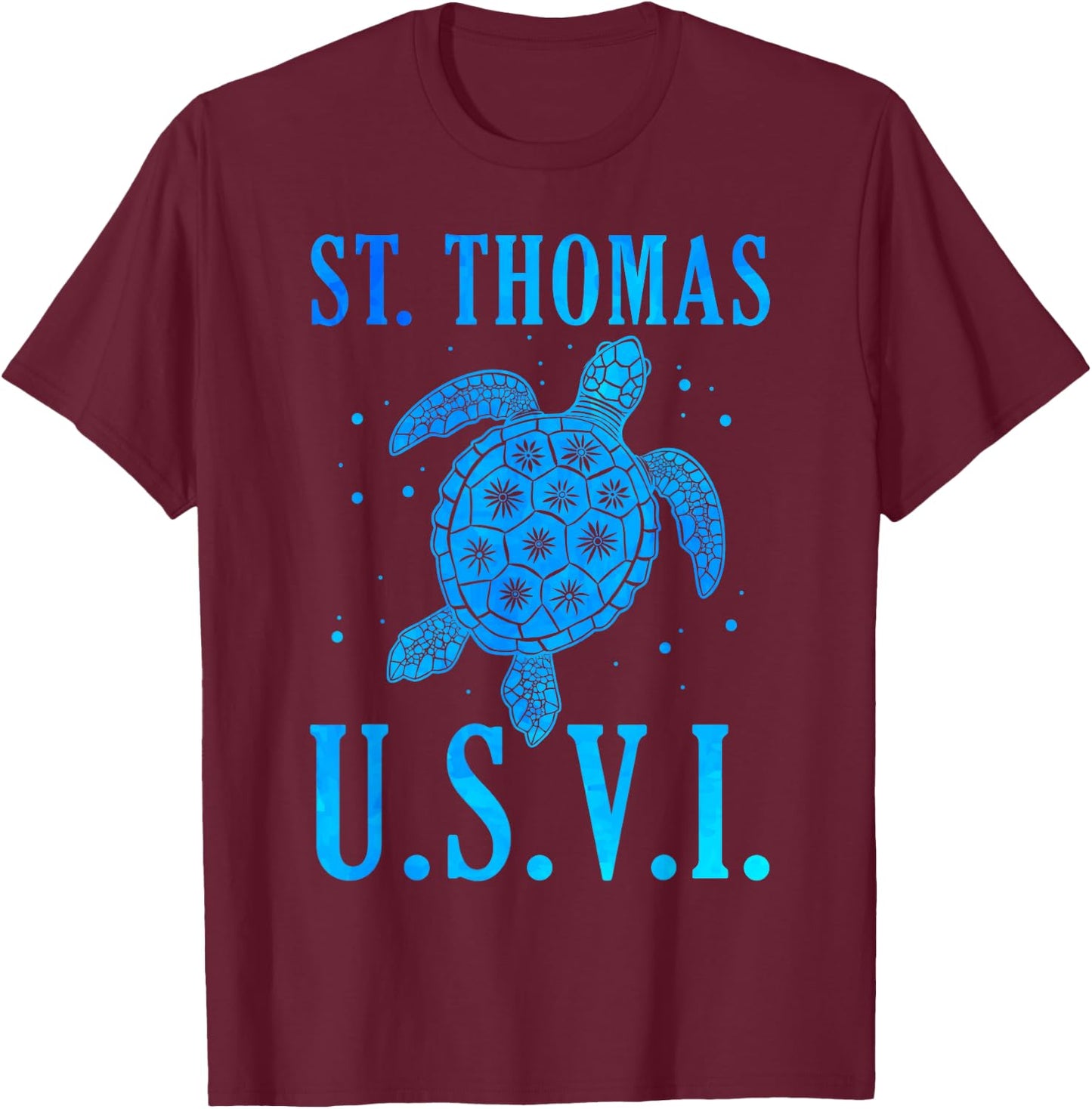 St. Thomas USVI Sea Turtle Beach Vacation Travel Women T-Shirt - T-Shirt | Maroon