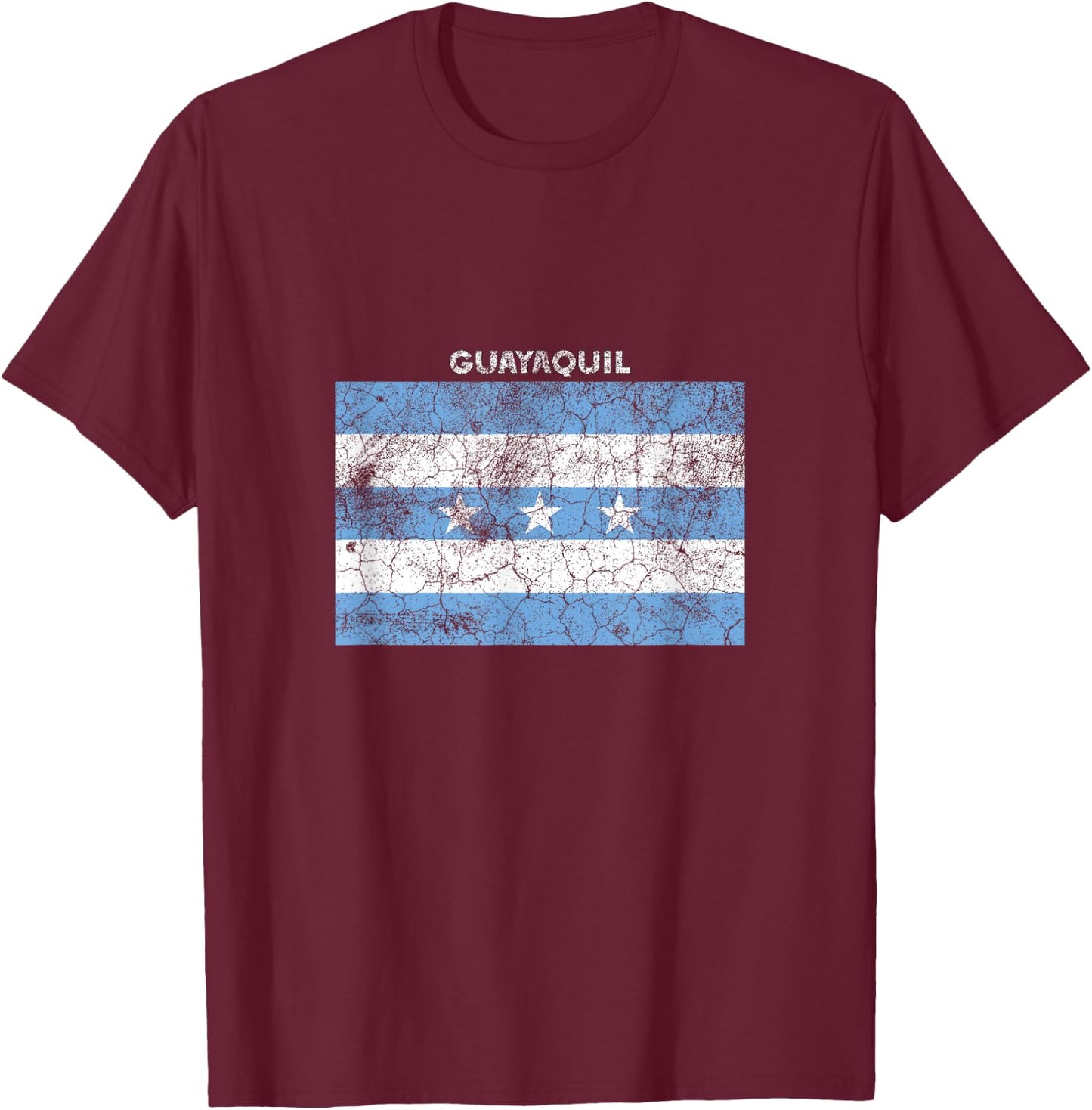 Vintage Guayaquil State Flag T-Shirt - T-Shirt | Maroon