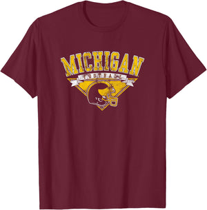 University of Michigan Wolverines U of M Football Helmet T-Shirt - T-Shirt | Maroon