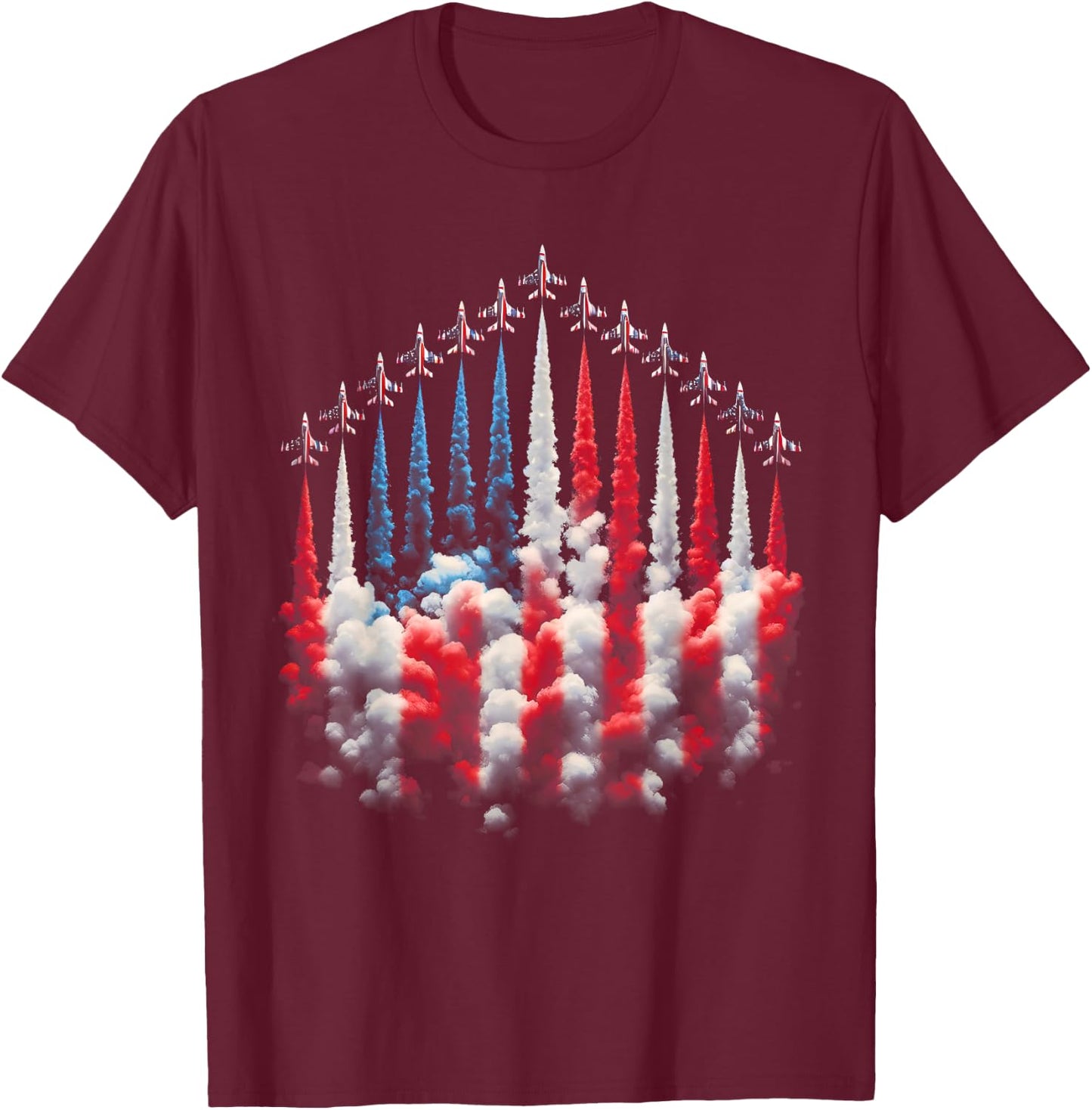 4th Of July Jet American Flag Patriotic USA Boys T-Shirt - T-Shirt | Maroon