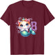 Cat Mermaid 8th Birthday 8 Year Old Party Girls Outfit T-Shirt - T-Shirt | Maroon