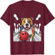 Smilefuntees Funny Pitbull Dog Bowling Sports Cartoon Women Kids T-Shirt - T-Shirt | Maroon