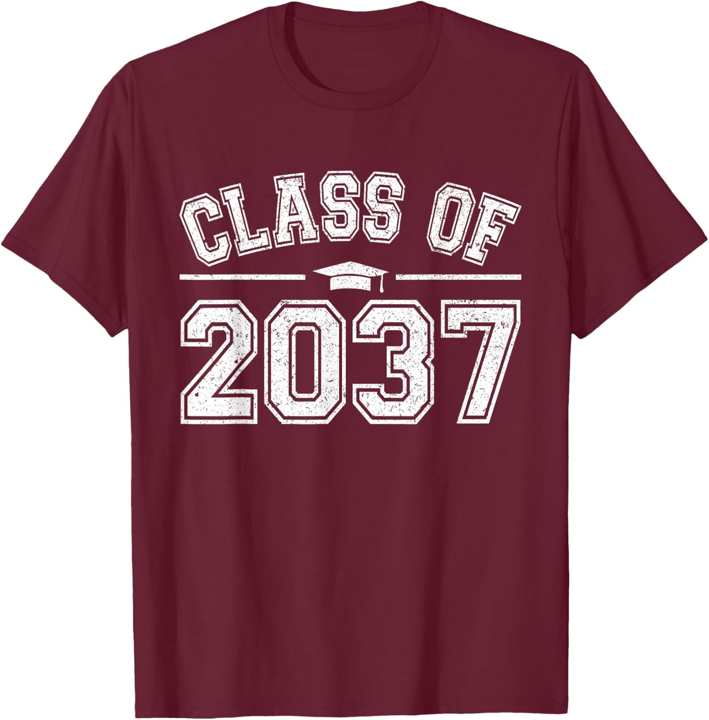 Preschool Class of 2037 Grow With Me Graduation 2037 Vintage T-Shirt - T-Shirt | Maroon