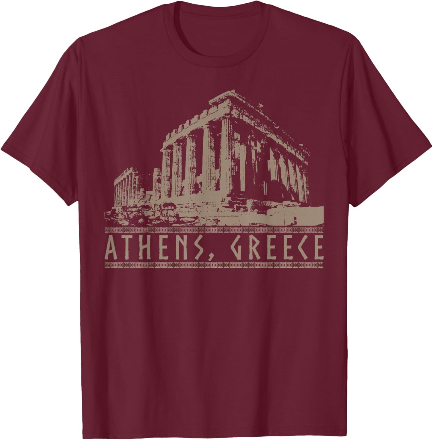 Athens, Greece Parthenon Acropolis Greek Mythology Athenian T-Shirt - T-Shirt | Maroon
