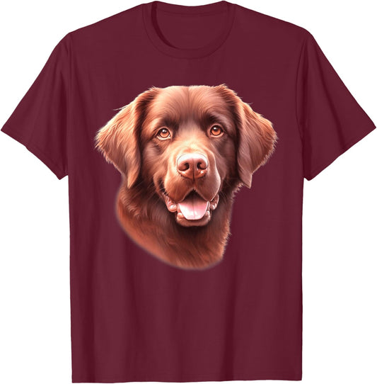 Chesapeake Bay Retriever Dog Portrait T-Shirt - T-Shirt | Maroon