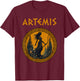 Agema Apparel -Adults Artemis Greek Goddess Greek Mythology , Black, Small T-Shirt - T-Shirt | Maroon
