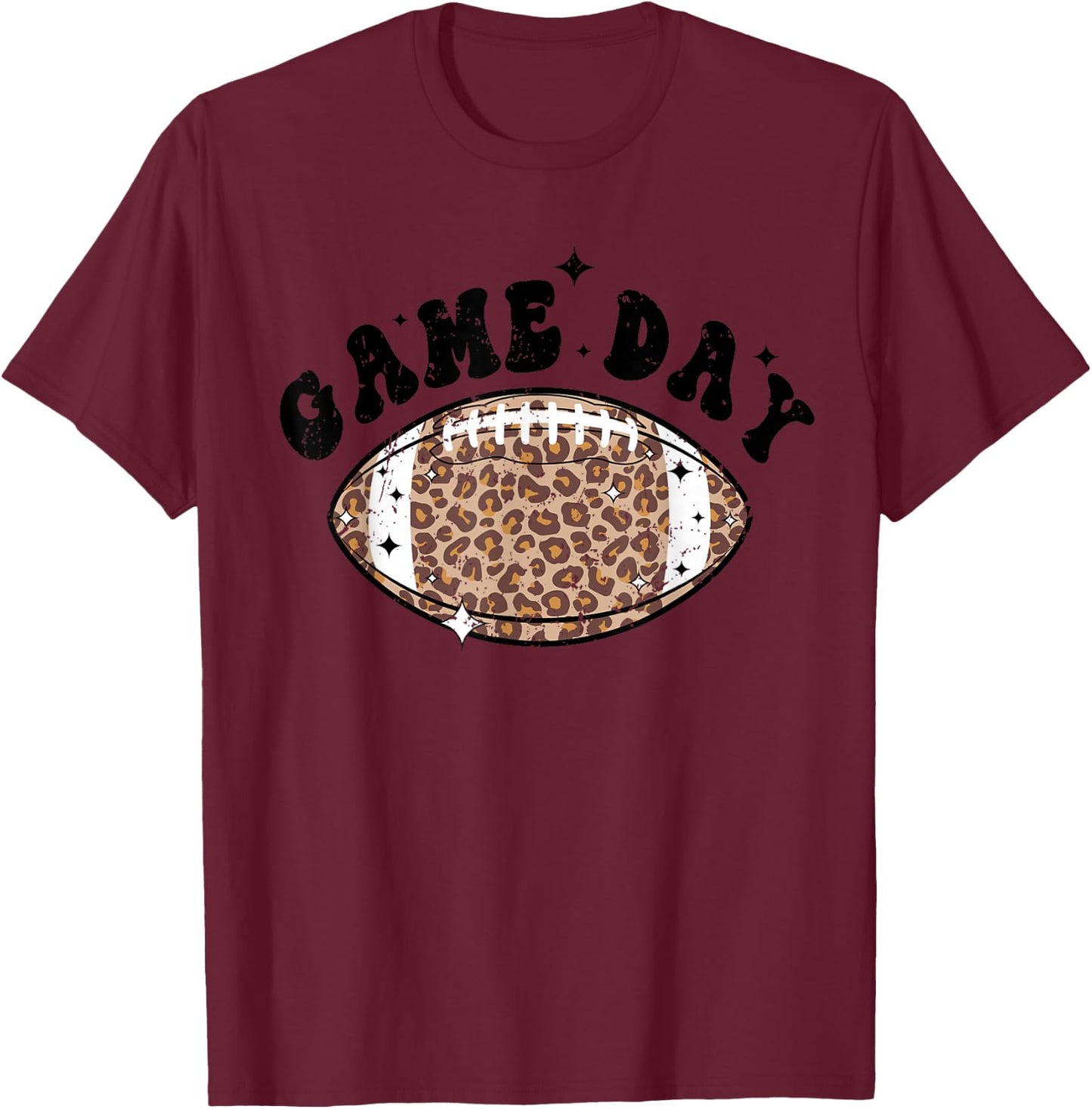 Game Day Leopard Football T-Shirt - T-Shirt | Maroon