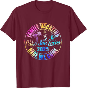 Cabo San Lucas Mexico Souvenir Family Vacation 2025 T-Shirt - T-Shirt | Maroon