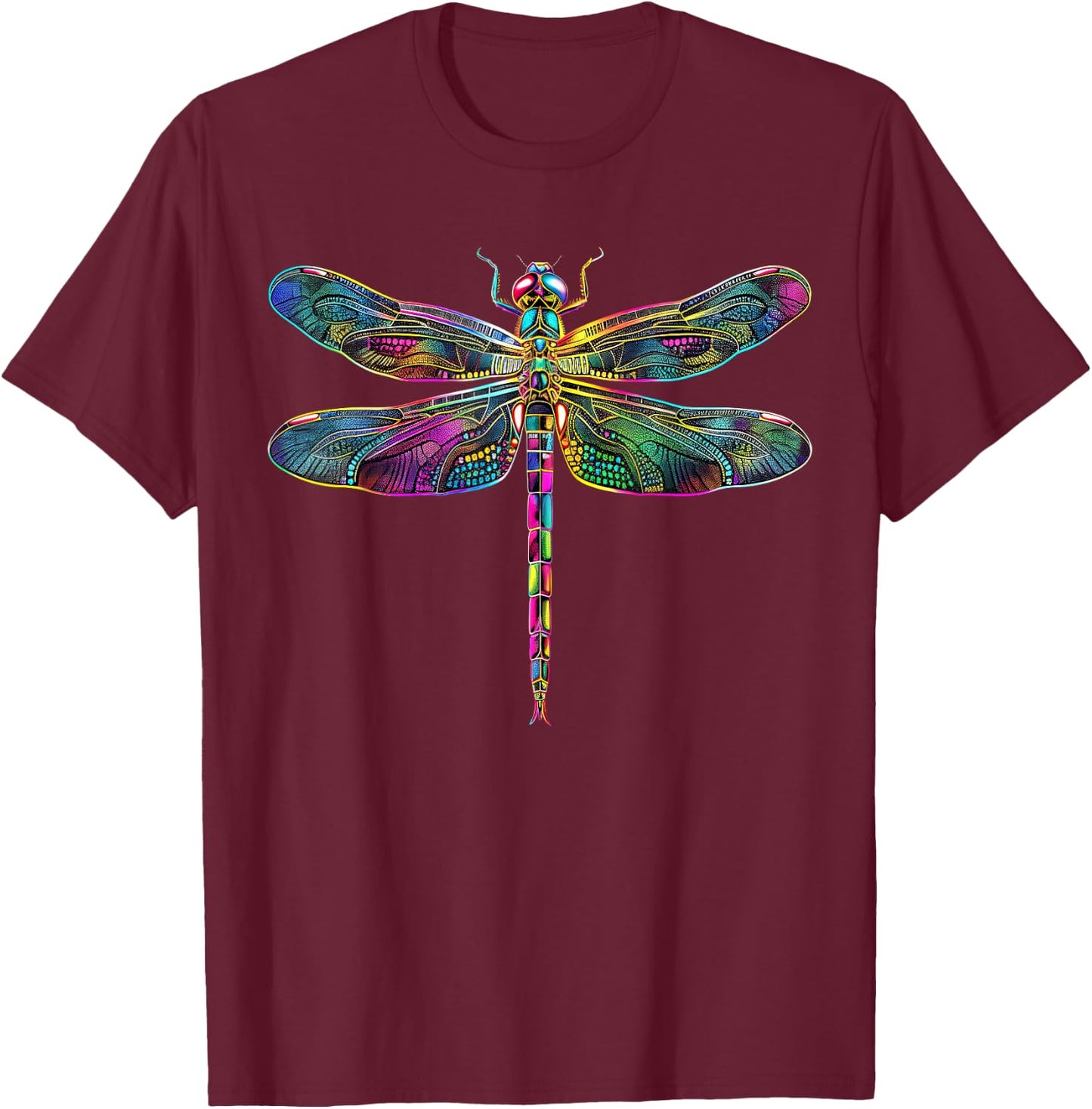 Dragonfly Flying Insects Colorful Wings Cute Dragonflies T-Shirt - T-Shirt | Maroon