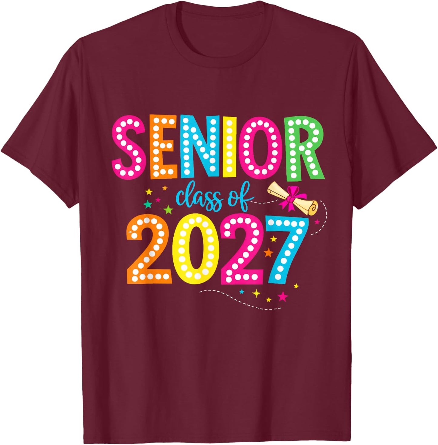 Senior 2027 Countdown Class of 2027 Girls Boys T-Shirt - T-Shirt | Maroon