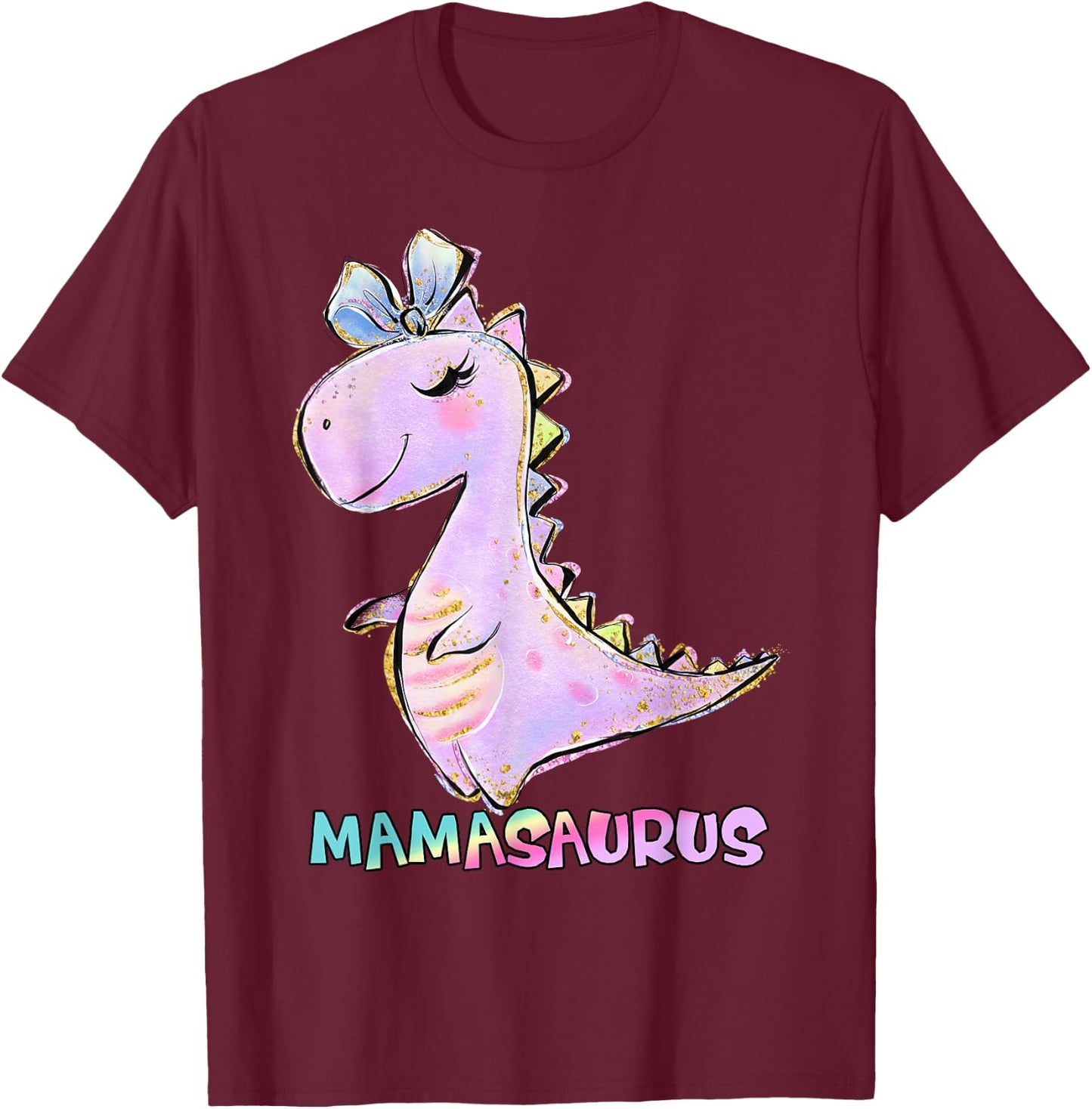 Mama Dinosaur Family Matching Birthday Girls Party Daughter T-Shirt - T-Shirt | Maroon