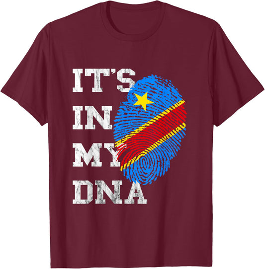 Coole Afrika Kongo Flagge Kongolese DNA Congo T-Shirt - T-Shirt | Maroon