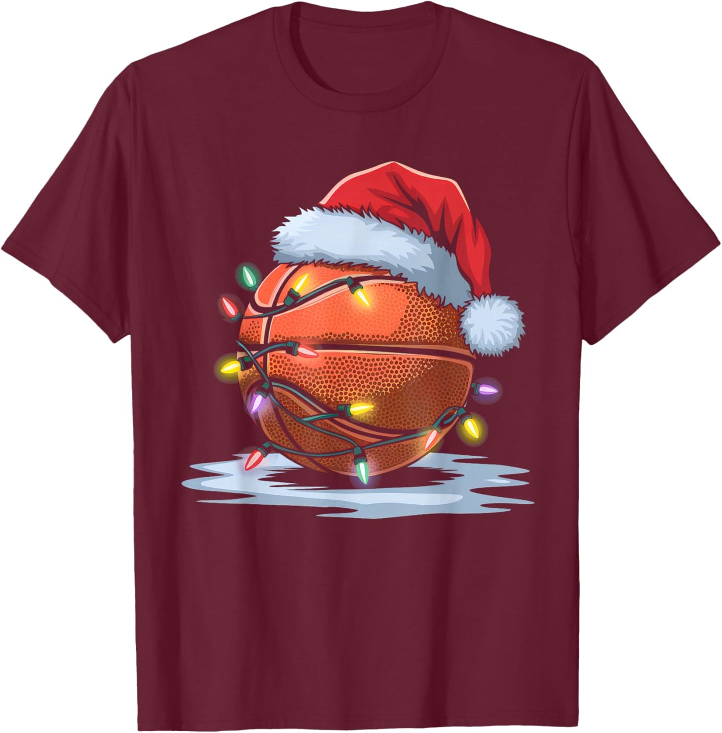 Christmas Basketball Player Santa Sports Design Boys T-Shirt - T-Shirt | Maroon