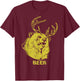 Bear Deer Beer Vintage Horn Bear Hunting T-Shirt - T-Shirt | Maroon