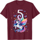 Kids 5th Birthday Unicorn 5 Years Old Five Finally 5 Birthday T-Shirt - T-Shirt | Maroon