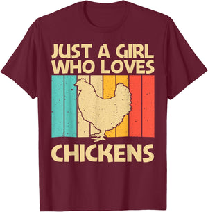 Funny Chicken Art For Girls Mom Chicken Farmer Poultry Lover T-Shirt - T-Shirt | Maroon