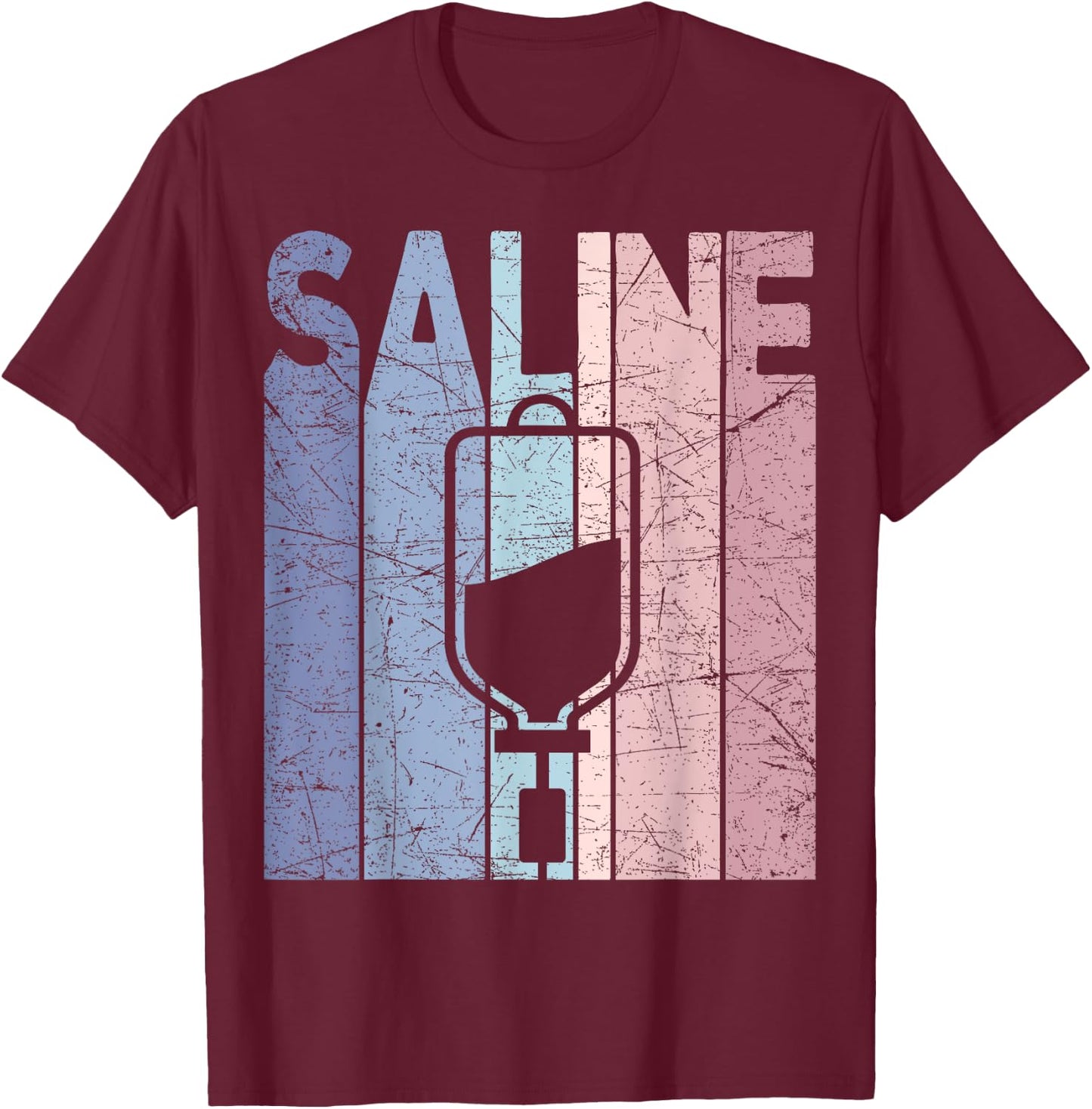 Saline Vintage Nurse Saline Retro Nursing T-Shirt - T-Shirt | Maroon