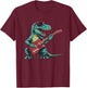 Guitar dinosaur for Jurassic and music lovers T-Shirt - T-Shirt | Maroon