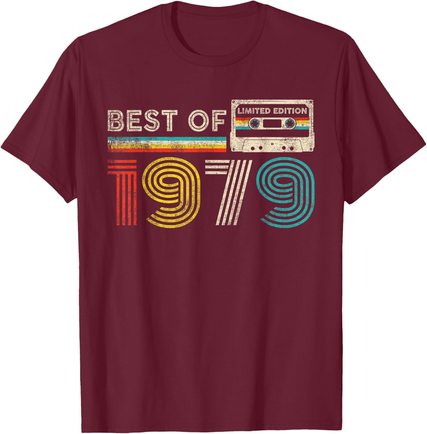 Best of 1979 46th Birthday 46 Years Old Men Women Vintage T-Shirt - T-Shirt | Maroon