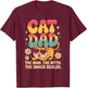 Cat Dad The Man Myth Snack Dealer Shirt Funny Fathers Day T-Shirt - T-Shirt | Maroon